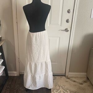 H&M DIVIDED- white linen maxi skirt